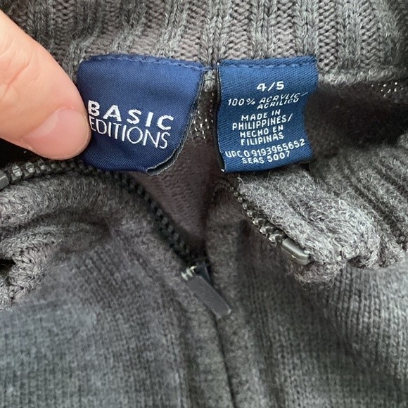 Basic Editions Super Soft Grandpa Zip-Up Knit Sweatshirt - Picture 5 of 5